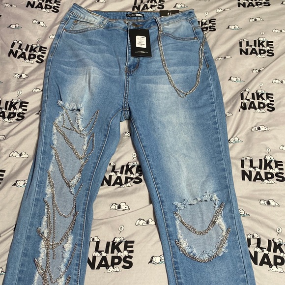 Fashion Nova Jeans Fashion Nova Chain Distress Jeans Poshmark